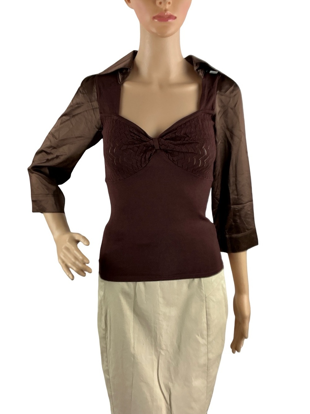 Toi et Moi Y2K Brown Sweetheart Going Out Top Size S/M
